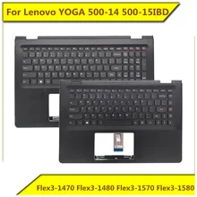For Lenovo YOGA 500-14 500-15IBD Flex3-1470 Flex3-1480 Flex3-1570 Flex3-1580 Keyboard with C Shell New for Lenovo Notebook
