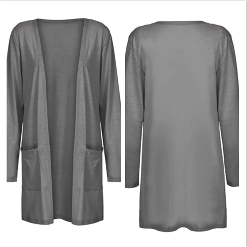 Кардиган женский Повседневный с длинным рукавом однотонный в Корейском стиле