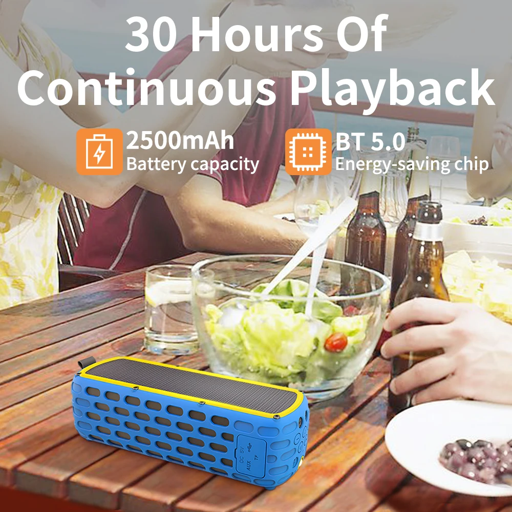 CYBORIS Портативный 20 Вт Bluetooth Динамик Hi Fi бас стерео TFCard/наушники вкладыши TWS/Aux