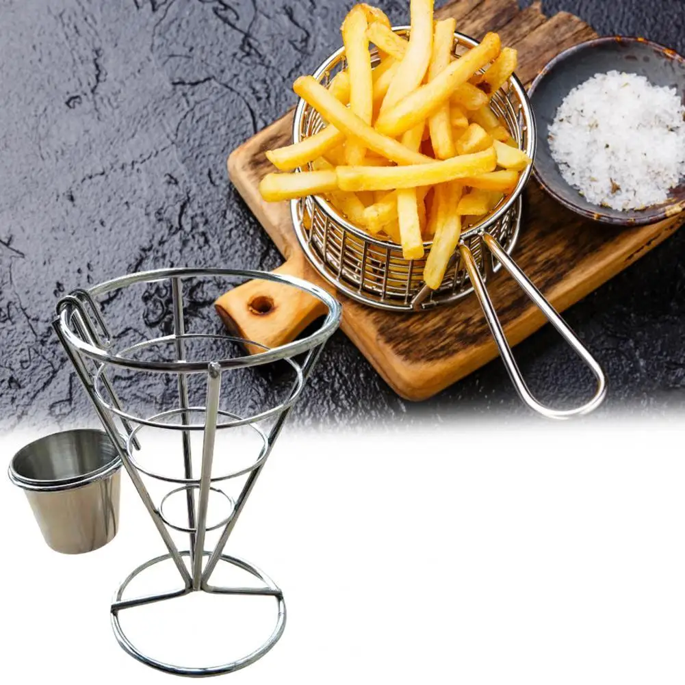 

Ventilation Easy to Clean Stainless Steel French Fries Holder for Home
