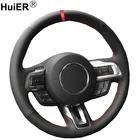 Ручной швейный чехол рулевого колеса автомобиля Volant Funda Volante для Ford Mustang 2015 2016 2017 2018-2020 Mustang GT GT350R 2015-2020
