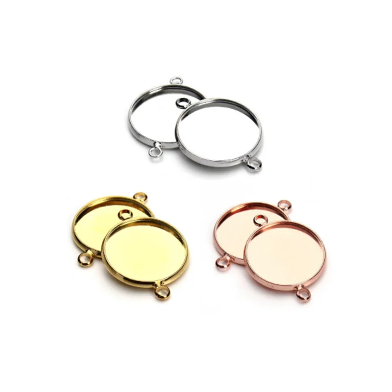 10 шт. двойное кольцо круглый пустой разъем кабошон сделай сам Base 10/12/14/16/18/20/25 мм