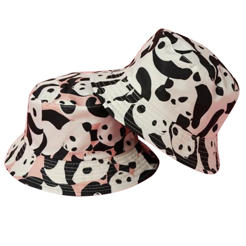 Симпатичная Панама с пандой складная летняя уличная Кепка Бобом в стиле хип-хоп