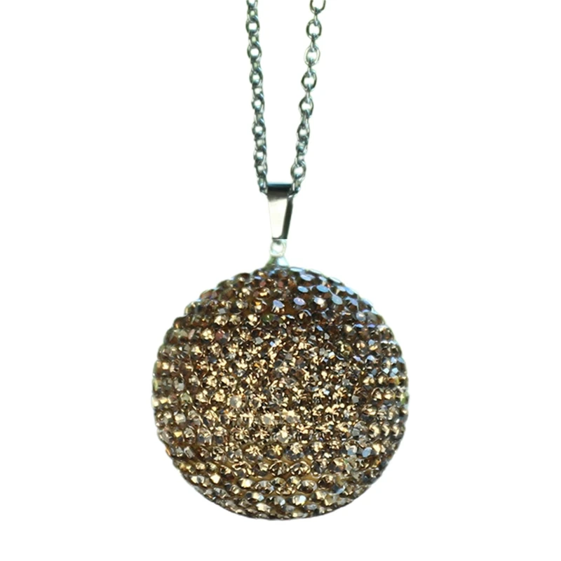 

For Rhinestone Ball Full Drilling Metal Chain Car Pendants Auto Rearview Mirror Hanging Ornaments Car Styling Accessories