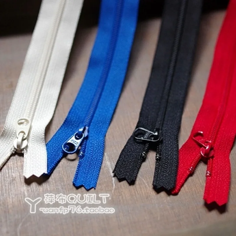 

20pcs/lot 3# 15cm 20cm 25cm 30cm 35cm Ykk Zipper Nylon Coil for Dress Shirt Close End Milk Off White Black Red Blue