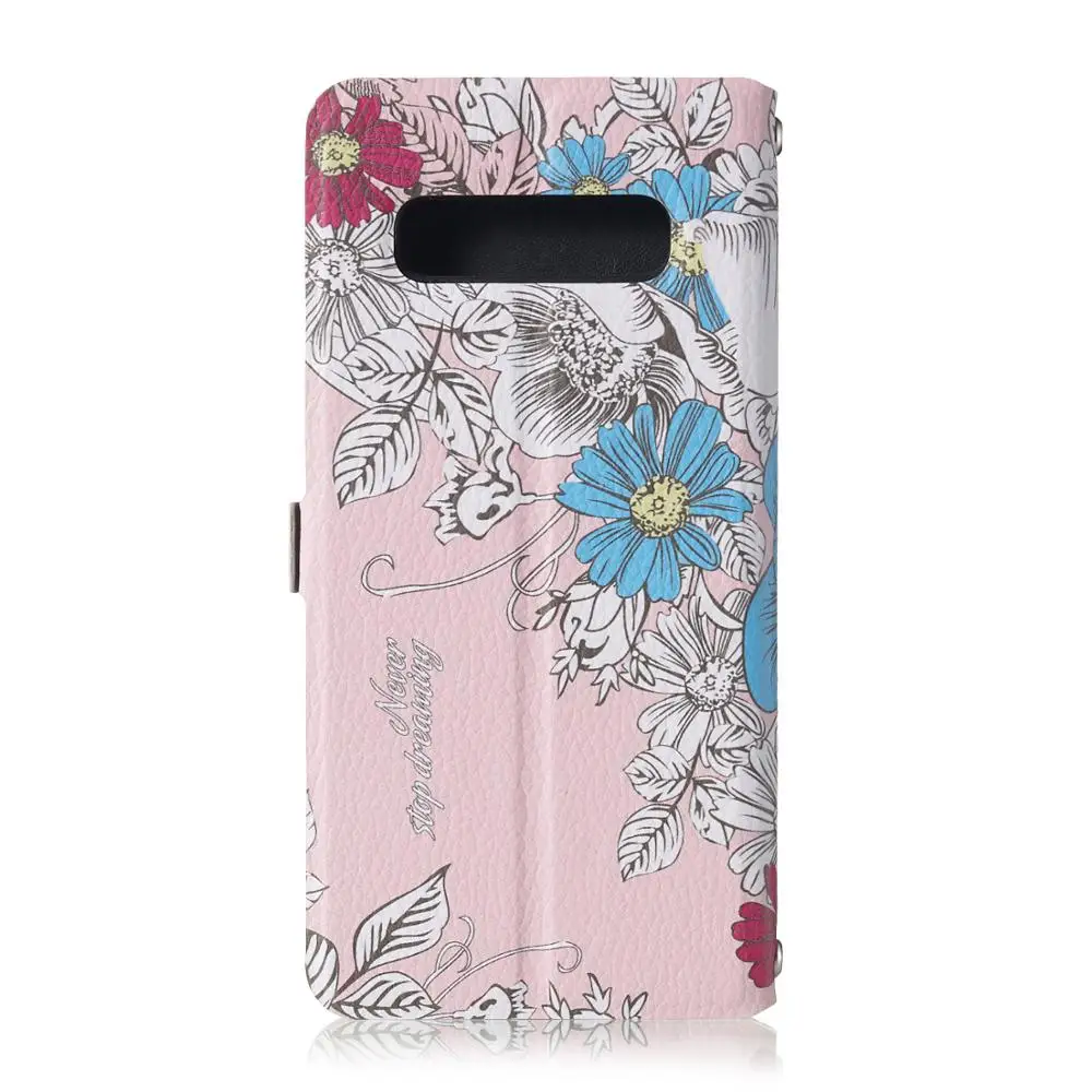 Модный кожаный флип чехол с рельефным цветочным принтом для samsung Galaxy S10 S8 S9 Plus S10e