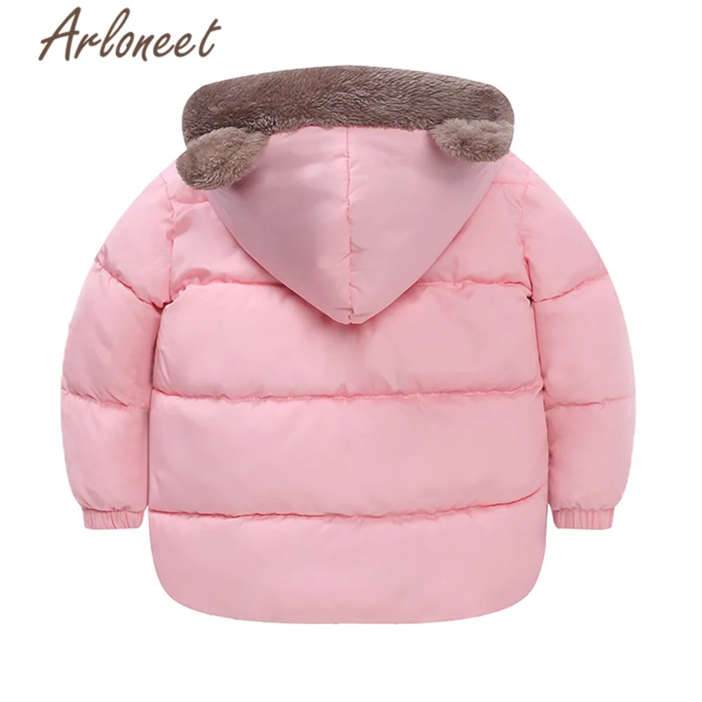 ARLONEET/пальто; пальто с капюшоном для маленьких девочек; зимнее плотное пальто для мальчиков; куртка на молнии; Верхняя одежда; детская парка; хлопковая ветрозащитная верхняя одежда