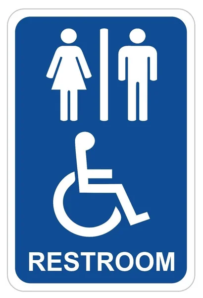 

Handicap Bathroom Sign Metal Sign Pre-drilled Holes Will Not Rust