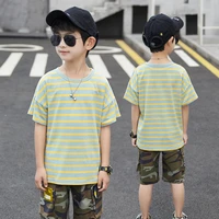 camouflage spring summer kids clothes suit boys t shirt shorts 2pcsset kids teenage top sport childrens day gift formal 2021