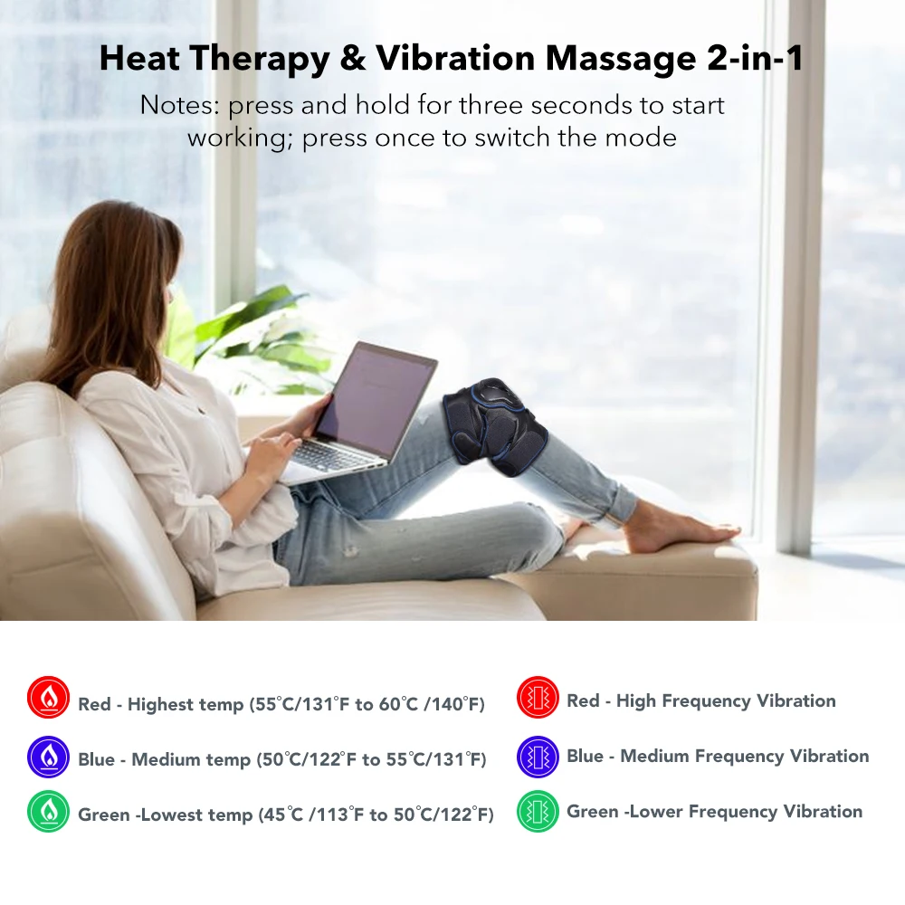 Beli Getaran Pemanasan Lutut Massager Terapi Magnetik Sendi Fisioterapi Lutut Tulang Perawatan Sakit Relief Lutut Penopang Brace Pijat