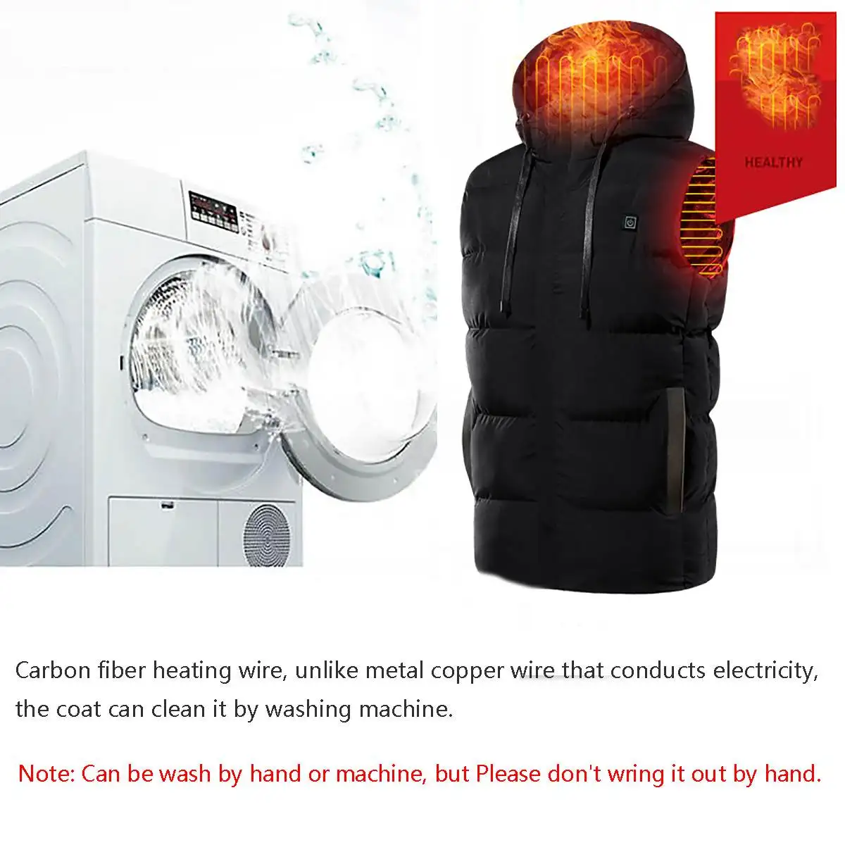 M-7XL жилет с электрическим подогревом мужские женские пальто 9 зонами подогрева