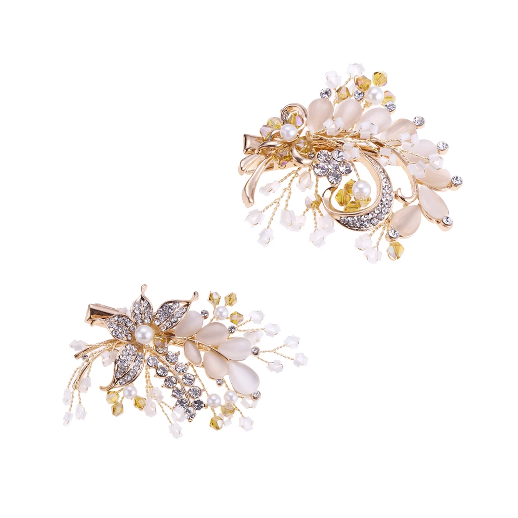 

Woman Rhinestone Pearl Hairpin Clips Bridal Wedding Prom/Party Accessories