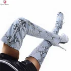 Женские сапоги выше колена, на платформе, с застежкой-молнией, с круглым носком, на тонком высоком каблуке, большой размер 35, 52