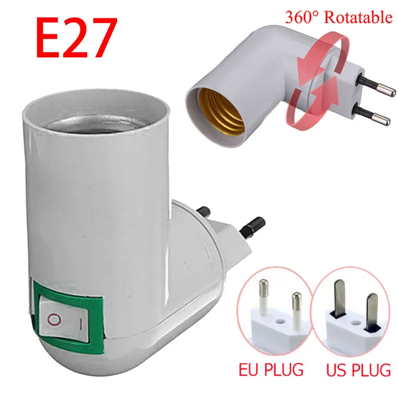 Adjustable E27 Lamp Bulb Bases Socket Holder 360 Degrees Bulb Adapter Plug Converter Adapter Light lighting EU US AdaptorR1