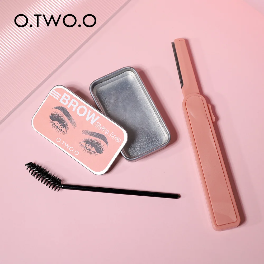 

New Eyebrow Shaping Cream Set With Brush And Eyebrow Trimmer Long Lasting Waterproof Natural Eye Makeup Tool