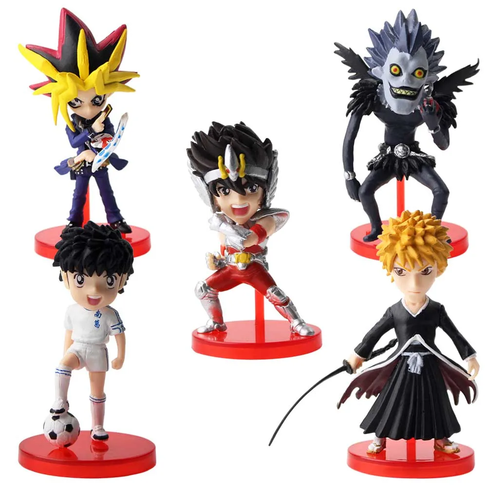 5 шт./лот 7 см отбеливатель Kurosaki Ichigo Death Note Ryuk Saint Seiya Captain Tsubasa Yugi Muto ПВХ фигурки аниме