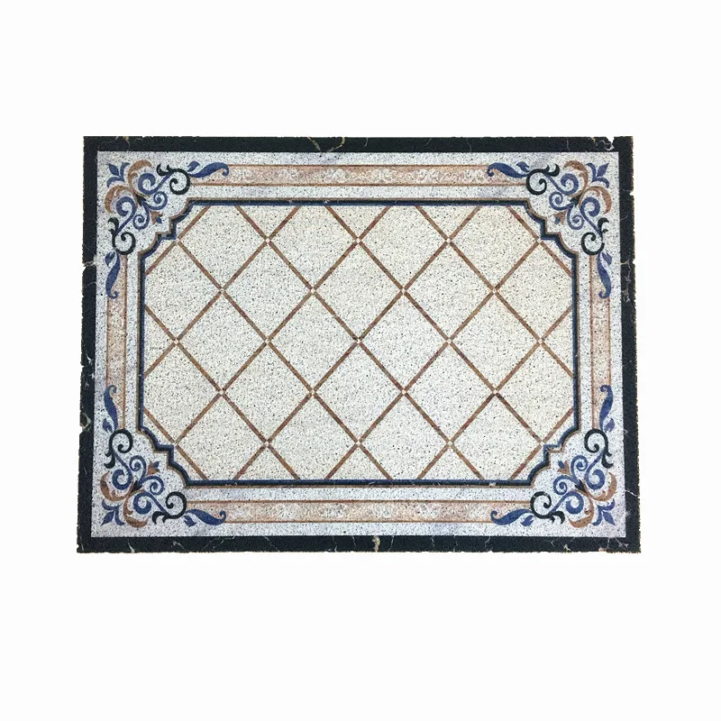 

European wire loop floor mat Entrance door mat Marble non-slip waterproof plastic pvc carpet DIY customize rubbing dirt rug