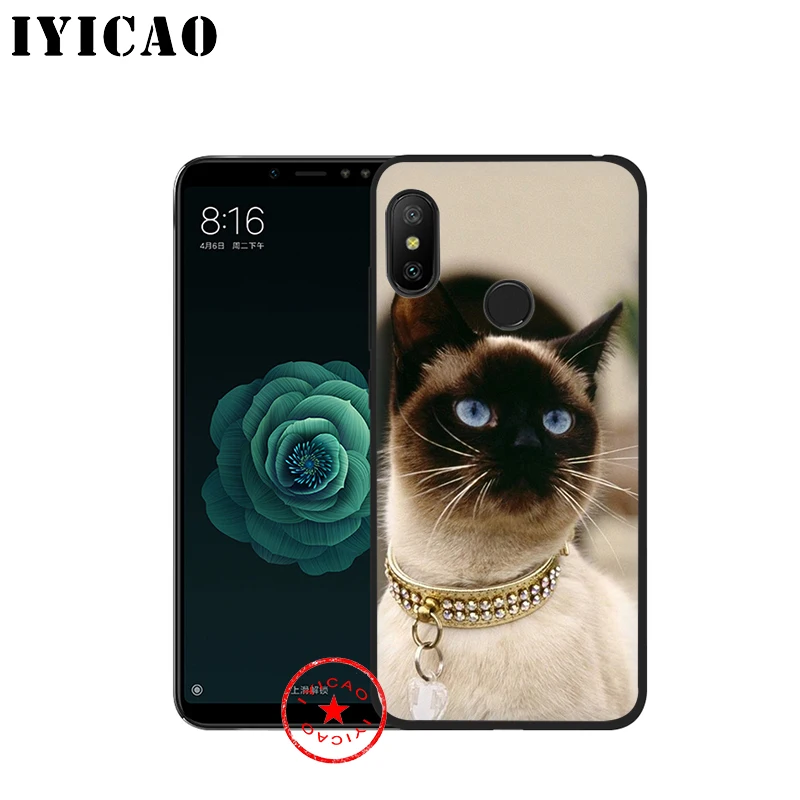 IYICAO милые сиамская кошка мягкий чехол для Xiaomi mi A3 A2 A1 CC9 CC9E 9T 9 8 6 SE Lite рro F1 макс 3 5X 6X