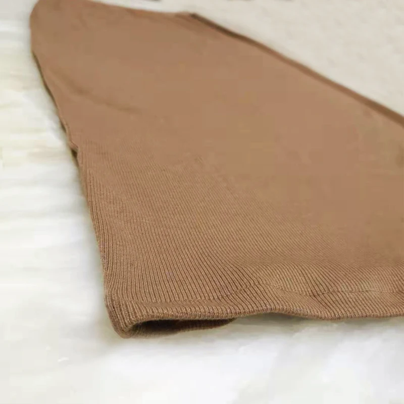 

Sexy Solid Knee-Length Pencil Skirt Women Fashion Elastic High Waist Office Lady Bodycon Slim Knitted Casual Skirts