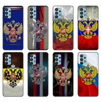 black tpu case for samsung galaxy a12 a22 a32 a42 a52 a72 4g 5g s21 plus ultra back cover russia flag emblem