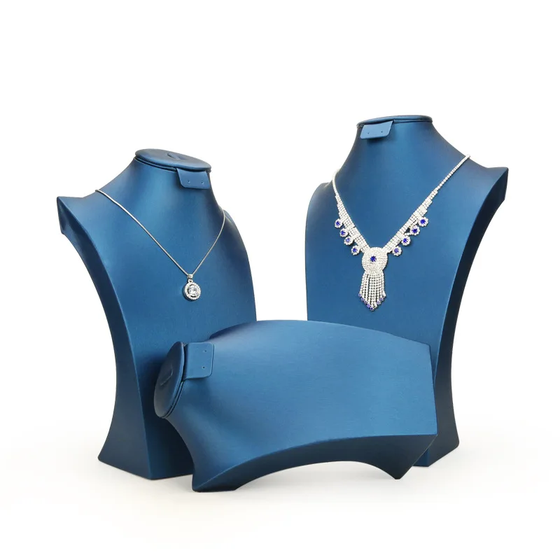 Jewelry Display Stand Necklace Earring Stand Factory Outlet Blue Brushed Model Neck Stall Desktop Props