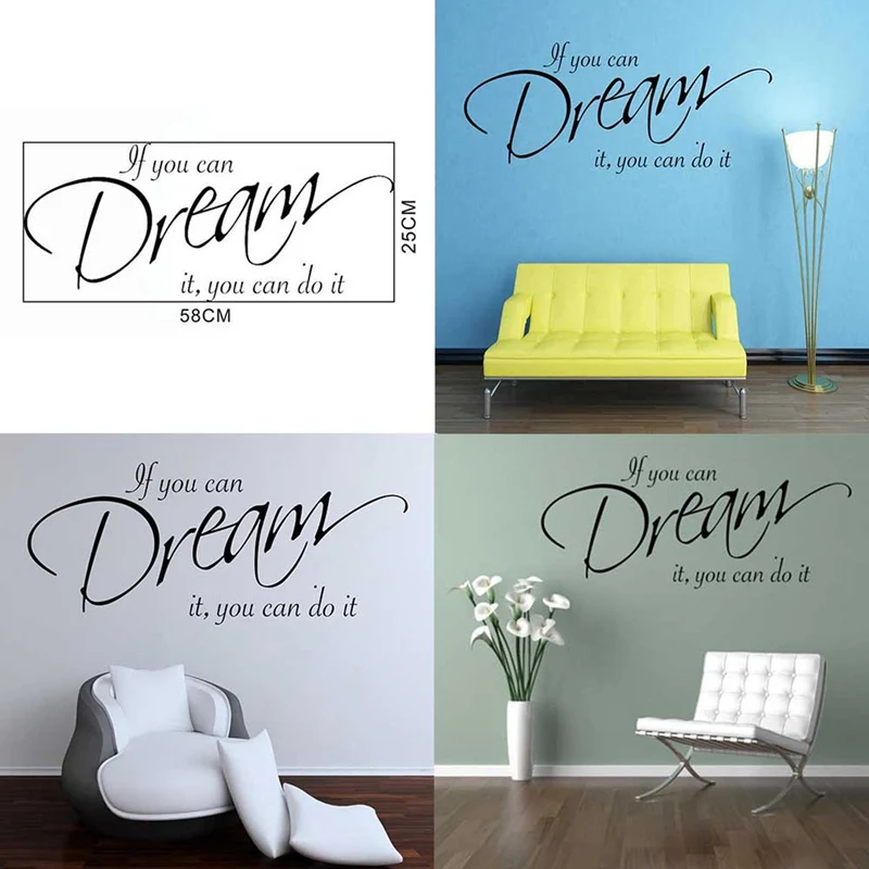 Если вы сможете мечтать можете сделать это вдохновляющая цитата наклейка на