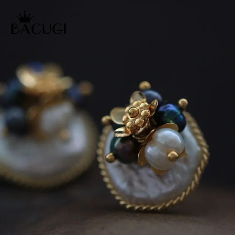 Серьги гвоздики из стерлингового серебра 925 пробы с натуральным камнем