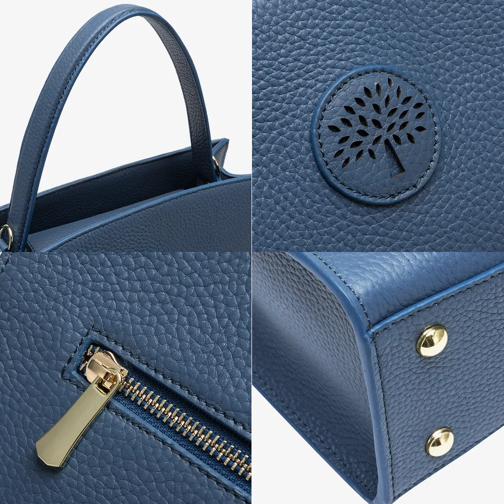 Zency 100% Genuine Leather Fashion Women Tote Handbag Large Capacity Working Date Bags Elegant Lady Crossbody Bag Black Blue |