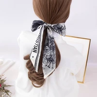 french retro spring small silk scarf women print hairbands hair hoop accessories lady headband scarf woman accessories