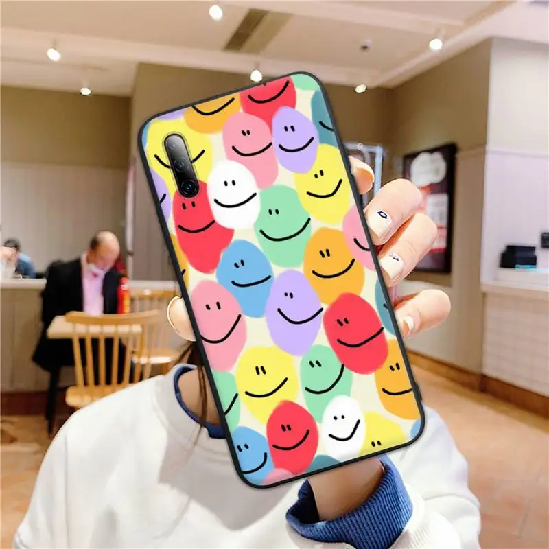 

Funny yellow black smiley Couple Phone Case for Samsung S7edge s8 s9plus s10 lite2019 2020 S20ULTRA S20plus Cover