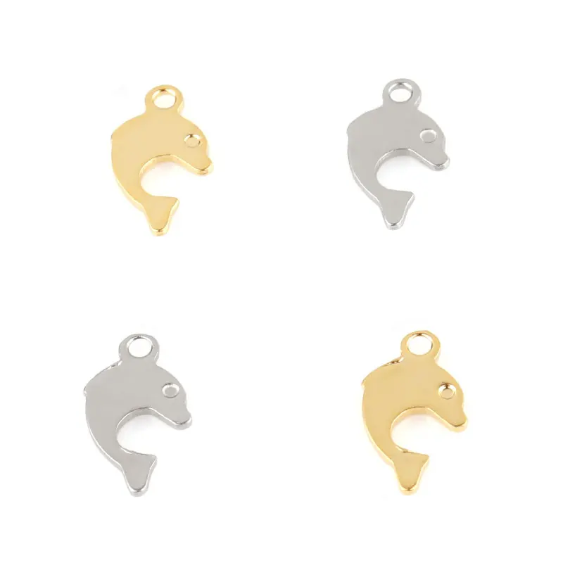 Подвеска в виде дельфина из нержавеющей стали для браслетов ожерелий ножных