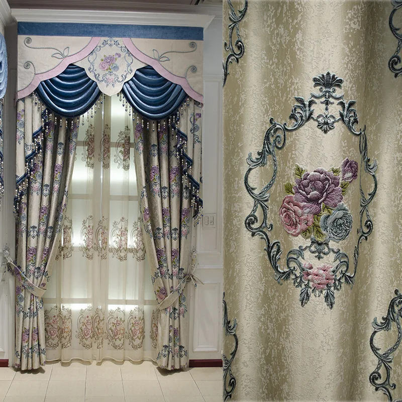Европейские высокоточные жаккардовые занавески премиум класса для гостиной