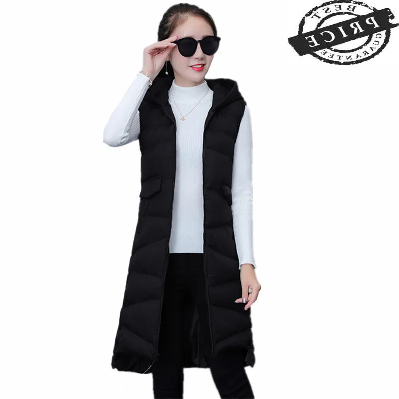 

Women Winter Vests 2021 Fashion Long Warm Sleeveless Vest Female Casual Waistcoat Feminine Coat Lady Elegant Coats LWL612