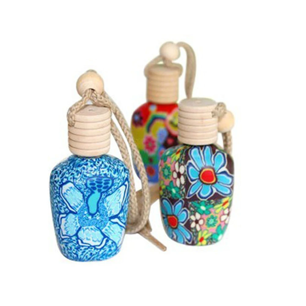 Круглая стеклянная бутылка пустая полимерная глина парфюмерная многоразового