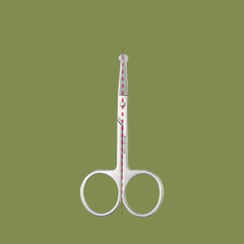 SEMBEM ножницы для макияжа нержавеющая сталь безопасные бровей Круглый наконечник