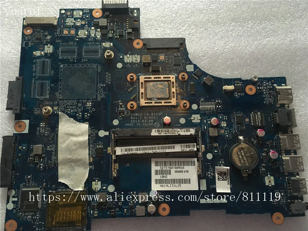 

yourui Original For motherboard For Dell inspiron inspiron M531R 5535 VAW03 LA-9103P DDR3 Test work perfect