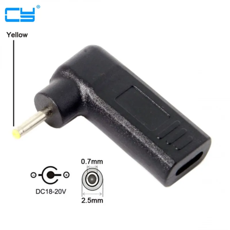 USB 3 1 Тип C к DC 20 в 2 5*0 7 мм адаптер PD эмулятор триггер под углом 90