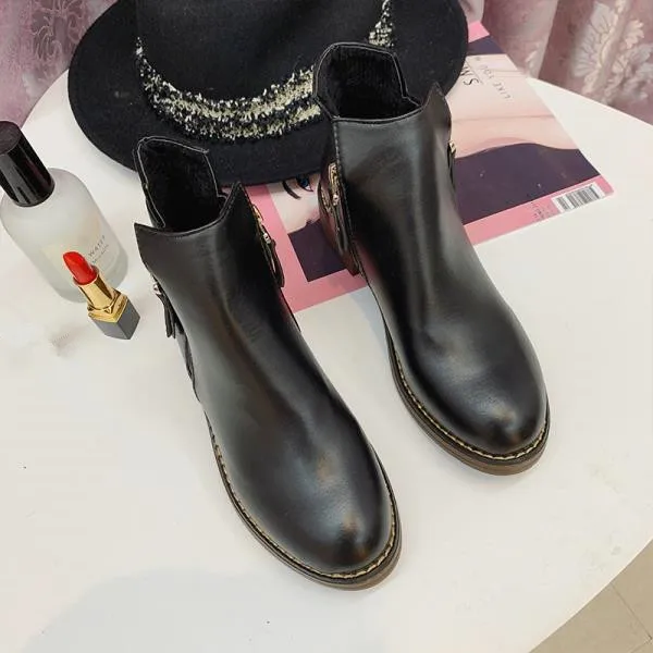 Bootee/ г.; женские ботинки на низком каблуке; обувь с круглым носком; женские резиновые сапоги; роскошные дизайнерские ботинки на молнии со шнуровкой; женские непромокаемые ботинки - Цвет: 1