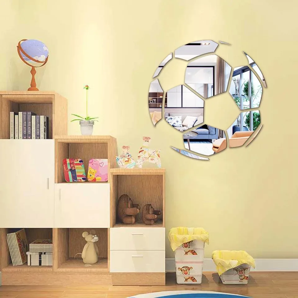 

Acrylic mirror basketball football DIY combination home decoration waterproof self adhesive wall sticker wall decoration