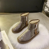 woman snow boots femininas winter flats platform fashion plush warm waterproof designer rain boots casual slip on botas de mujer