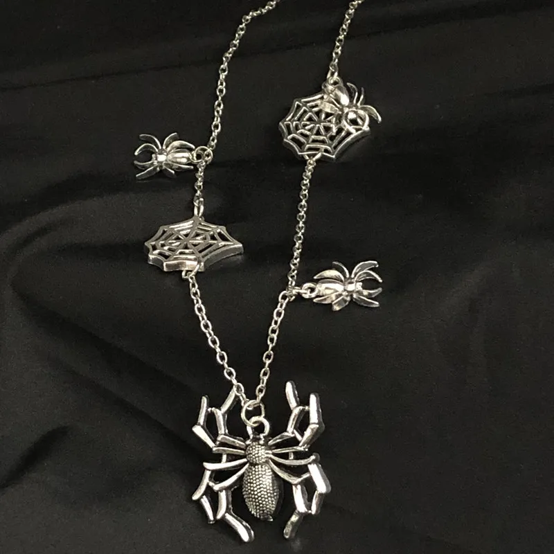 DoreenBeads модное индивидуальное череп ожерелье в стиле панк, готика преувеличенное ожерелье с пауком для женщин девочек Хэллоуин ювелирные изделия, 1 шт