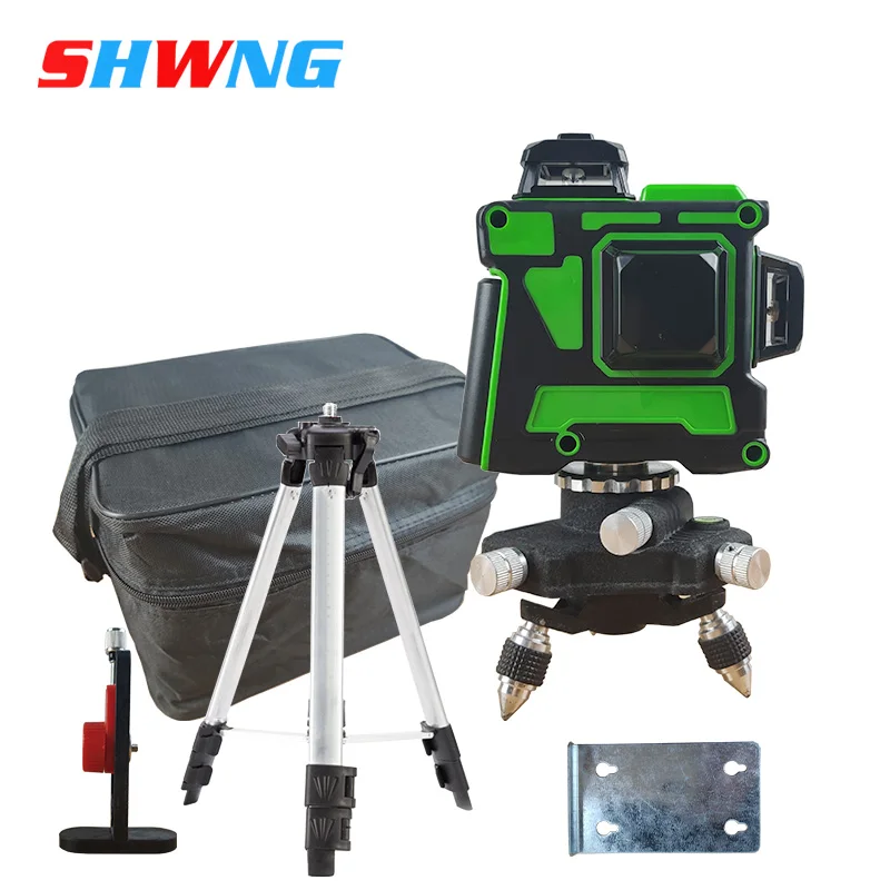 12 линий 3D зеленый лазерный уровень самонивелирующийся 360 градусов