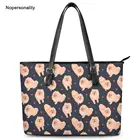 Сумка-тоут женская кожаная с принтом в виде померанского шпица