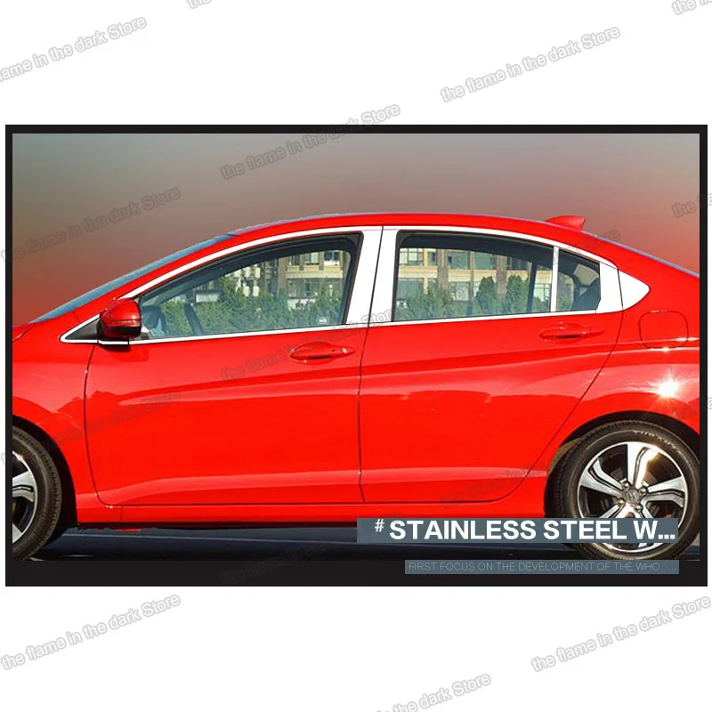 Автомобильная оконная облицовка lsrtw2017 из нержавеющей стали 304 для honda city Grace Ballade
