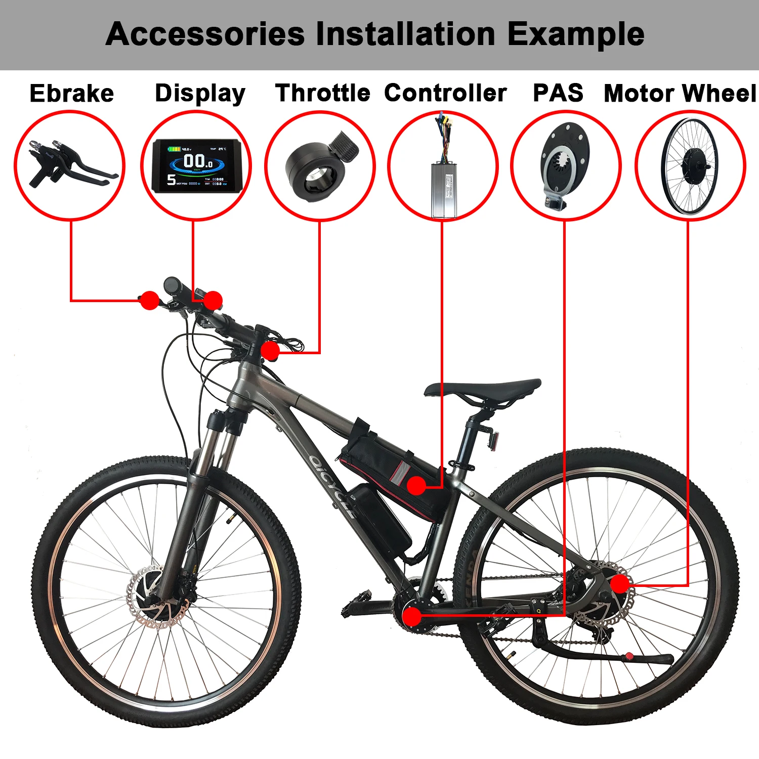 

KT EBike Conversion Kit 20-29Inch 700C 48V 1500W Front Rear Cassette Rotate Hub Motor Wheel LCD8H Display For Electric Bicycle