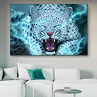 Мифическая молния снег Леопард настенная живопись искусство на холсте принты тигр животные постер картина для гостиной Современное украшение