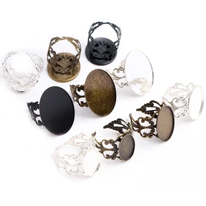 13x18 мм 18x25 мм 5 шт. 3 цвета латунные овальные регулируемые настройки кольца пустыеоснование, подходит 13x18 мм 18x25 мм стеклянные кабошоны