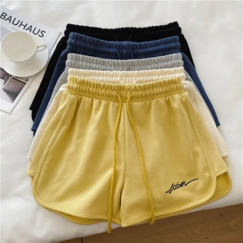 Cotton Shorts For Women 2022 Sweat Short Pants High Waisted Female Clothing Fashion Candy Hotpants Loungewear Casual Yoga Pants