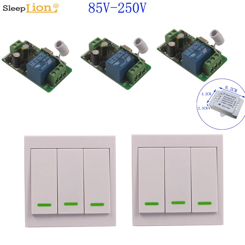 

86 Wall Wireless Switch 220V Indoor Outdoor Lamps Appliances Lighting Hall Bedroom Ceiling Lights Wireless Wall Switch 85V-250V