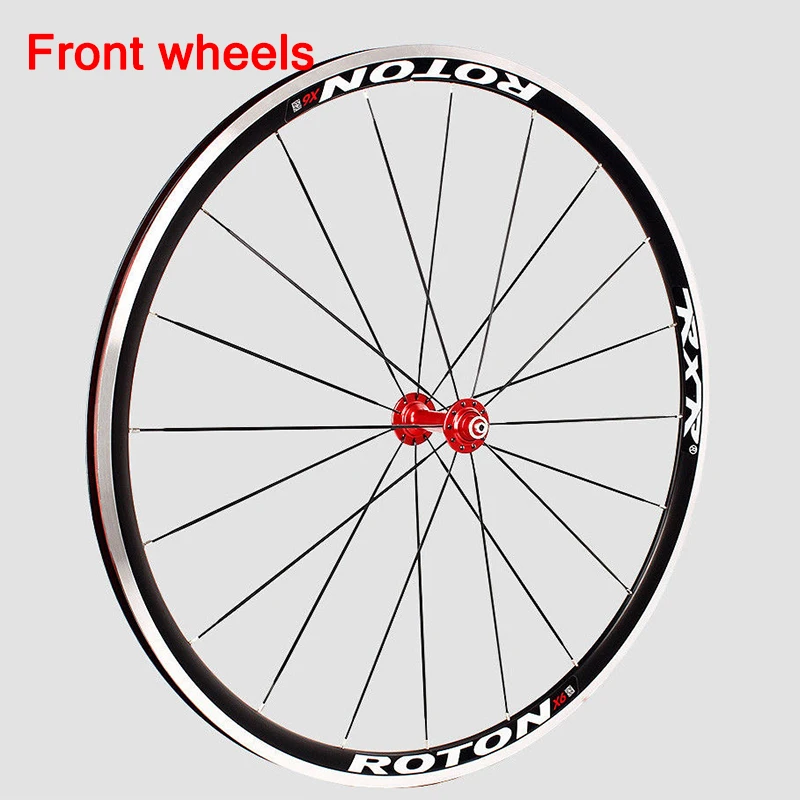 Front Wheel-Blackred RXR 7-11 speed 700C комплект колес для шоссейного велосипеда колеса из алюминиевого сплава V тормозные клинчеры передние задние колеса подходят 7-11 S кассеты - Цвет: Front Wheel-Blackred